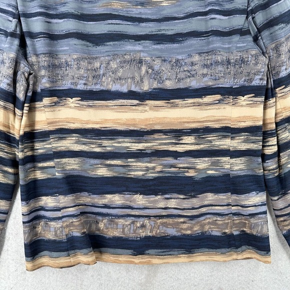 Vintage Pendleton 100% Silk Top Womens 4 Blue Beige Aztec Southwestern Blouse‎ - Picture 6 of 15